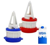 Milk Bottle Pourer - 2Pack Leak Proof Milk Jug Caps With Lid | Practical Pouring Solution For Family Gatherings, Various Paper Bags, And Dairy Shoppe Beverage Containers