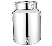 Milk CAN 5L Dispensador de agua de acero inoxidable Cubo de miel de servicio pesado con pico, tapa sellada y mango de bloqueo ideal para vino, aceite de cocción, leche, granos