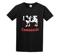 Milk Cow In Socks Funny Men's T-Shirt Unisex Black Cotton Print tee Shirts XL