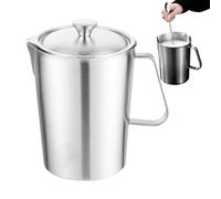 Milk Frother Cup, Stainless Steel Frothers Pitcher, 2L Precise Measuring Cup, Portable Strong Design, About 7.2x5.67inc, Ideal for Home Kitchen, Coffee Shops, Cappuccinos, Lattes