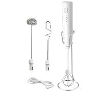 Milk Frother Electric - Rechargeable Drink Mixer | 3 Adjustable Speed Hot Chocolate Foam Maker, Home & Kitchen Accessories For Coffee Enthusiasts Home Baristas Latte Art Beginners Matcha Tea