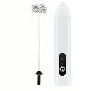 Milk Frother - Electric Whisk Mixer, Kitchen Latte Blender, Battery Powered Foam Maker, Creating Creamy Textures Efficiently, Coffee Accessories, Silver Black For Cafe Home Dining Use