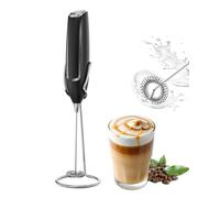 Milk Frother Handheld with Stand, Battery-Operated Electric Foam Maker Frother Wand, Whisk Drink Mixer & Foamer for Coffee, Latte, Matcha, Hot Chocolate
