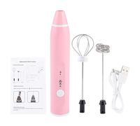 Milk Frother Wand, Electric Whisk Frother Rechargeable Egg Beater Coffee Mixer Handheld for Coffee Matcha Latte Cappuccino Hot Chocolate (Pink)