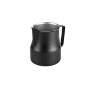 Milk Frothing Pitcher Stainless Steel Professional Milk Frother Jugs Barista Espresso Steam Cup Long Rounded Spout(Black 300ml)