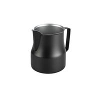 Milk Frothing Pitcher Stainless Steel Professional Milk Frother Jugs Barista Espresso Steam Cup Long Rounded Spout(Black 500ml)