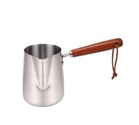 milk frothing pitcher, Taza de espuma de acero inoxidable de la jarra 304 for hacer espuma de leche con pico de mango de madera,for coffee machines(600ml)