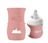 Milk Glass Bottle Silicone Sleeve - Food-Grade 12x7cm | Reusable Leakproof Airtight Shatterproof Cover For 120ml 240ml Bottles | Protective Milks Bo-ttle Sleeves For Kids Dishwasher Safe Glasses