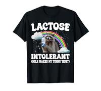 Milk Makes My Tummy Hurt Intolerante A La Lactosa Mapache Camiseta
