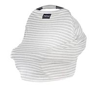 Milk Snob Funda original 5 en 1: privacidad añadida para la lactancia, asiento de coche de bebé, portabebés, cochecito, silla alta, carrito de la compra, toldo para tumbona,(raya gris jaspeado)