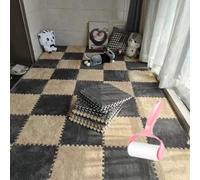 Milk Velvet Patchwork Rugs,30 * 30 * 1.2 cmWashable Square Foam Floor Mat,Home Playroom Climbing Area Rugs,Plush Interlocking Foam Mats,Puzzle Floor Tiles,for Bedroom Living Rooms
