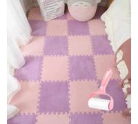 Milk Velvet Patchwork Rugs,30 * 30 * 1.2 cmWashable Square Foam Floor Mat,Home Playroom Climbing Area Rugs,Plush Interlocking Foam Mats,Puzzle Floor Tiles,for Bedroom Living Rooms