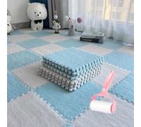 Milk Velvet Patchwork Rugs,30 * 30 * 1.2 cmWashable Square Foam Floor Mat,Home Playroom Climbing Area Rugs,Plush Interlocking Foam Mats,Puzzle Floor Tiles,for Bedroom Living Rooms