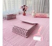 Milk Velvet Patchwork Rugs,30 * 30 * 1.2 cmWashable Square Foam Floor Mat,Home Playroom Climbing Area Rugs,Plush Interlocking Foam Mats,Puzzle Floor Tiles,for Bedroom Living Rooms