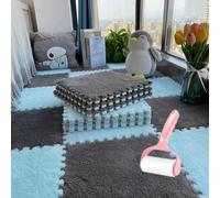 Milk Velvet Patchwork Rugs,30 * 30 * 1.2 cmWashable Square Foam Floor Mat,Home Playroom Climbing Area Rugs,Plush Interlocking Foam Mats,Puzzle Floor Tiles,for Bedroom Living Rooms