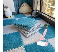 Milk Velvet Patchwork Rugs,30 * 30 * 1.2 cmWashable Square Foam Floor Mat,Home Playroom Climbing Area Rugs,Plush Interlocking Foam Mats,Puzzle Floor Tiles,for Bedroom Living Rooms