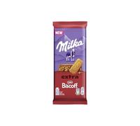 Milka Biscoff Extra, Tableta de Chocolate con Leche de los Alpes con Galleta Lotus Biscoff - 190 g
