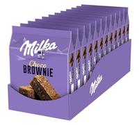 Milka Choco Brownie Bizcocho de Chocolate con Leche de los Alpes y Trozos de Chocolate con Leche 150g - Pack de 13
