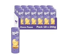 Milka Choco Pause Galletas Rellenas de Crema de Chocolate 260 g - Pack de 18