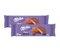 Milka Choco Wafer, Galleta Barquillo con Relleno de Cacao y Cubierto de Chocolate con Leche de los Alpes, Pack 2 x 150g