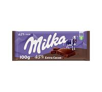 Milka Extra Cacao Tableta de Chocolate con Leche de los Alpes con 45% Cacao 100g (Paquete de 10)