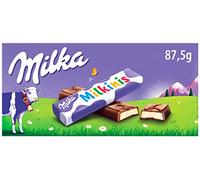 Milka Milkinis, Mini Barritas de Chocolate con Leche de los Alpes, Rellenas de Crema Láctea, 87,5 g