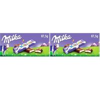 Milka Milkinis, Mini Barritas de Chocolate con Leche de los Alpes, Rellenas de Crema Láctea, 87,5 g (Paquete de 2)