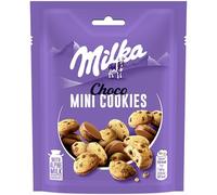 Milka Mini Cookies, Galletas con Pepitas y Recubiertas de Chocolate con Leche de los Alpes, Pack 8 Ud 110g