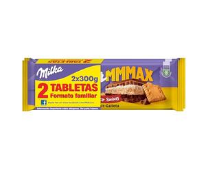 Milka MMMAX Choco Swing, Chocolate Leche, Galleta y Crema de Leche y Cacao, Pack 2 x 300g