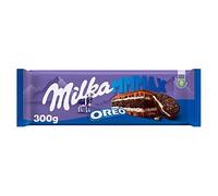 Milka MMMAX Oreo Tableta Grande de Chocolate con Leche de los Alpes, Relleno de Galleta Oreo y Doble Capa de crema de Vainilla 300 g