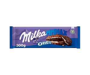 Milka MMMAX Oreo Tableta Grande de Chocolate con Leche de los Alpes, Relleno de Galleta Oreo y Doble Capa de crema de Vainilla 300 g