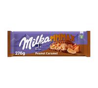 Milka MMMAX Tableta Grande de Chocolate con Leche de los Alpes, Relleno de Cacahuete y Caramelo con Trozos de Cacahuete, 276 g