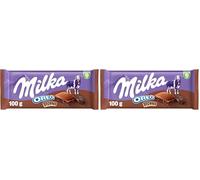 Milka Oreo Brownie Tableta de Chocolate con Leche de los Alpes con Trozos de Galleta Oreo con Textura de Bizcocho de Chocolate Brownie 100 g (Paquete de 2)