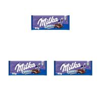 Milka Oreo Sandwich Tableta de Chocolate con Leche de los Alpes Cubiertas con Galletas Oreo y Crema Sabor Vainilla 92g (Paquete de 3)