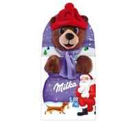 Milka Peluches Navidad, Santa, Oso y Reno con Sorpresa de Chocolates con Leche de los Alpes, Edición Especial Navidad - 96g