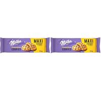 Milka Sensations Galleta Cookie con Pepitas de Chocolate con Leche, Relleno de Chocolate con Leche de los Alpes, Formato Maxi 312g (Paquete de 2)