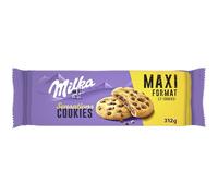Milka Sensations Galleta Cookie con Pepitas de Chocolate con Leche, Relleno de Chocolate con Leche de los Alpes, Formato Maxi 312g