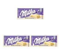 Milka Tableta de Chocolate Blanco de los Alpes 100g (Paquete de 3)
