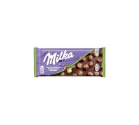Milka Tableta de Chocolate con Leche de los Alpes con Avellanas Enteras, 95 g