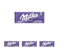 Milka, Tableta de Chocolate con Leche de los Alpes con Relleno Cremoso, 100 g (Paquete de 4)