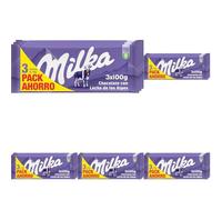 Milka Tableta de Chocolate con Leche de los Alpes Pack Ahorro 3 x 100g (Paquete de 5)