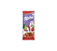 Milka Tableta Navideña de Chocolate con Leche de los Alpes Relleno y Arroz Inflado, Edición Especial Navidad - 100g