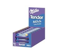 Milka Tender, Barritas de Bizcocho con Relleno de Leche Cubiertas de Chocolate con Leche de los Alpes, Pack de 21 x 37g