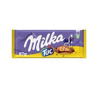 Milka TUC, Tableta de Chocolate con Leche de los Alpes Cubierta con Galletas TUC, 87 g