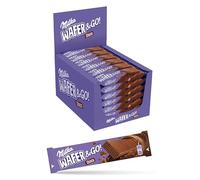 Milka Wafer & Go Choco, Barritas de Barquillo Cubierto de Chocolate con Leche y Relleno de Cacao - Pack de 35 Ud, 31g