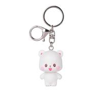 Milkmochabear Llavero con figura 3D de color moca leche. Bonito llavero de vinilo para bolsos, bolsos, bolsas y mochilas, llavero de metal, Leche, S