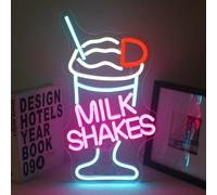Milkshake Neon Light LED Neon Sign USB Power Supply Perfect for Home Bedroom Shop Bar Party Decoration Gift Personalized Sign Wall Hanging