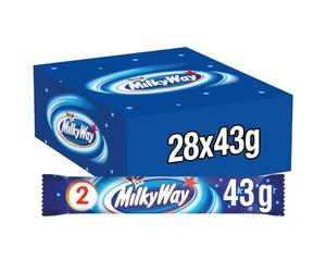 Milky Way Chocolatinas Turrón Blanco Chocolate con Leche Pack 28x43g | Barritas de turrón blanco cremoso cubiertas de chocolate con leche -- formato familiar ideal para compartir y regalar