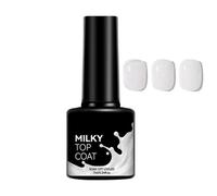 Milky White Nail, Glossy Gel Topcoat, Manicure Coating