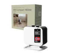 Mill Calefactor Bajo Consumo Cerámico 1800 W, Termoventilador Portátil PTC para 5-30 m², Radiador Eléctrico de Pie Silencioso, Calentamiento Rápido, Blanco, Enchufable, Diseñado en Noruega
